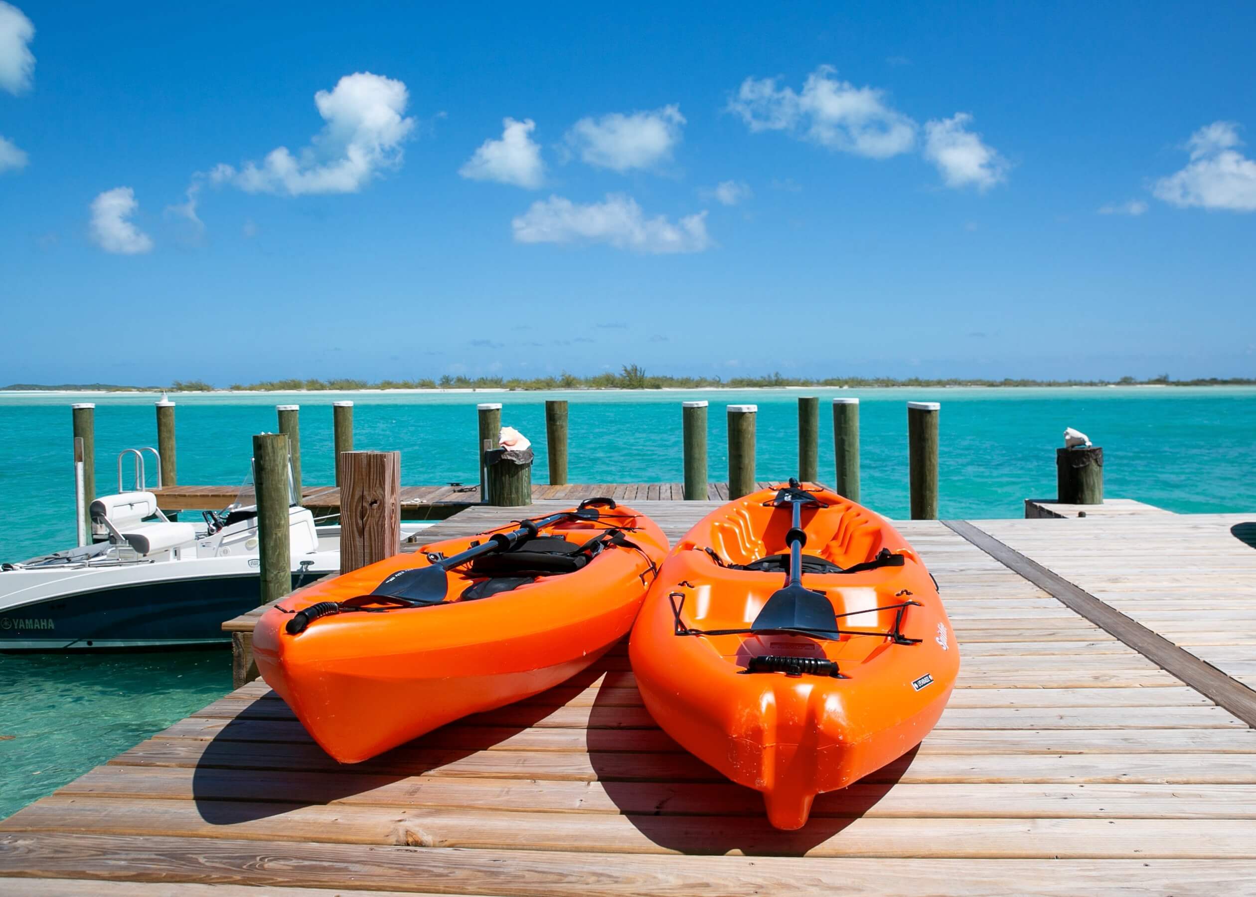 Canoe at the Docks Bahari house Great Exuma Bahamas
