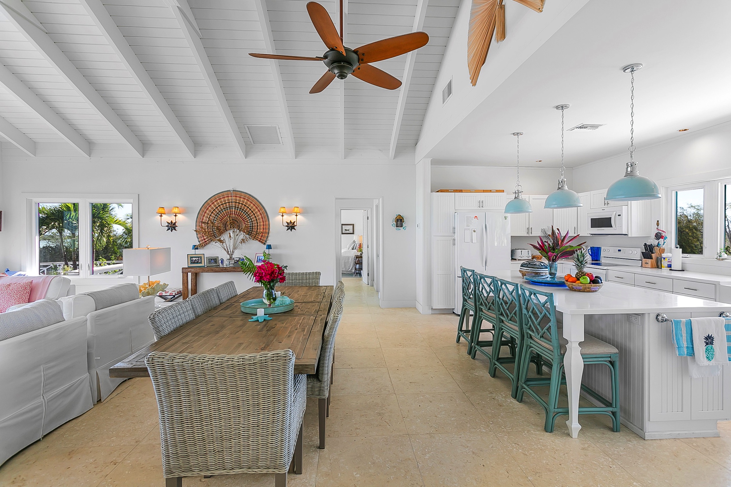 Open Kitchen Livingarea Bahari house Great Exuma Bahamas