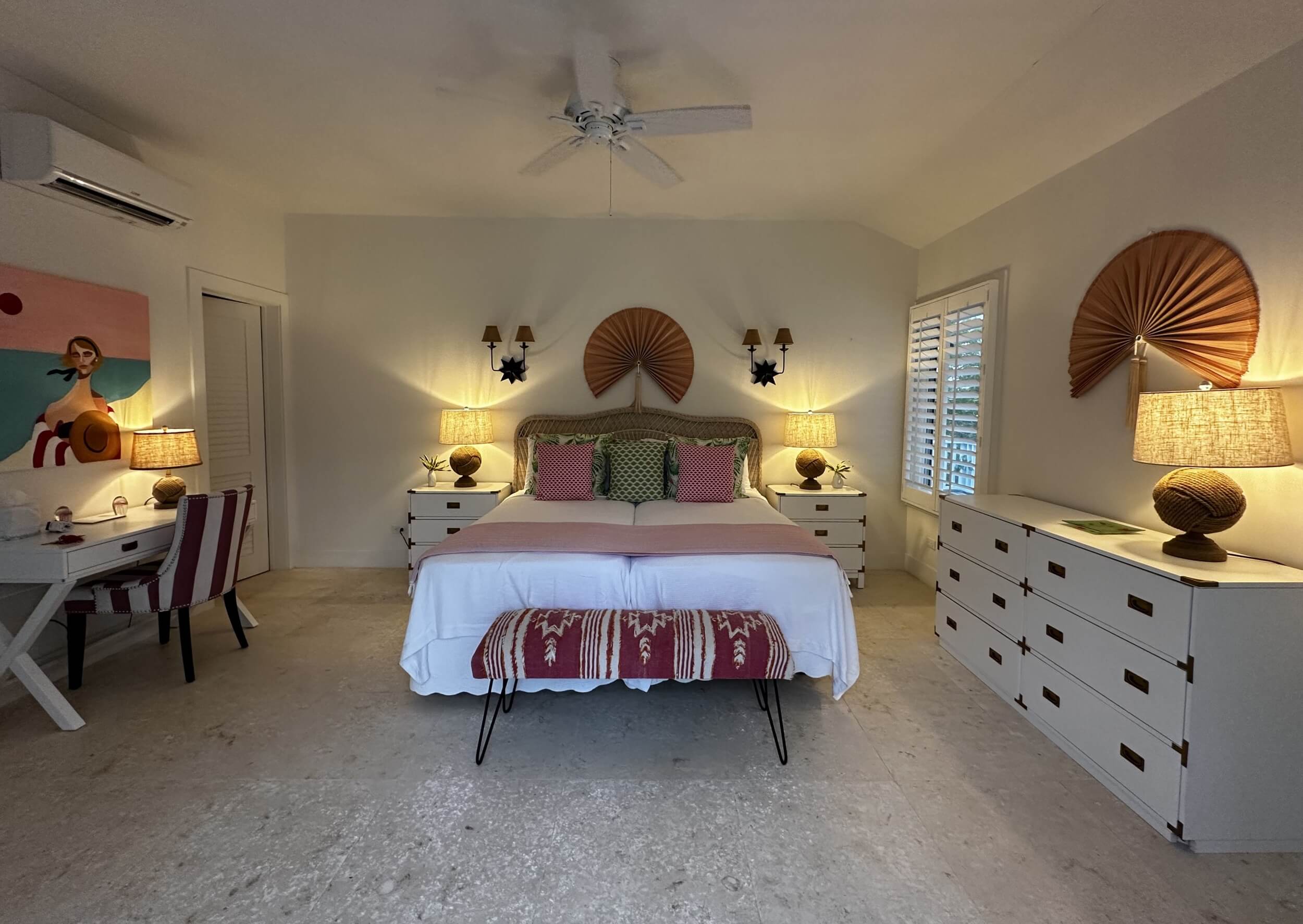 pink garden cottage double bed room
